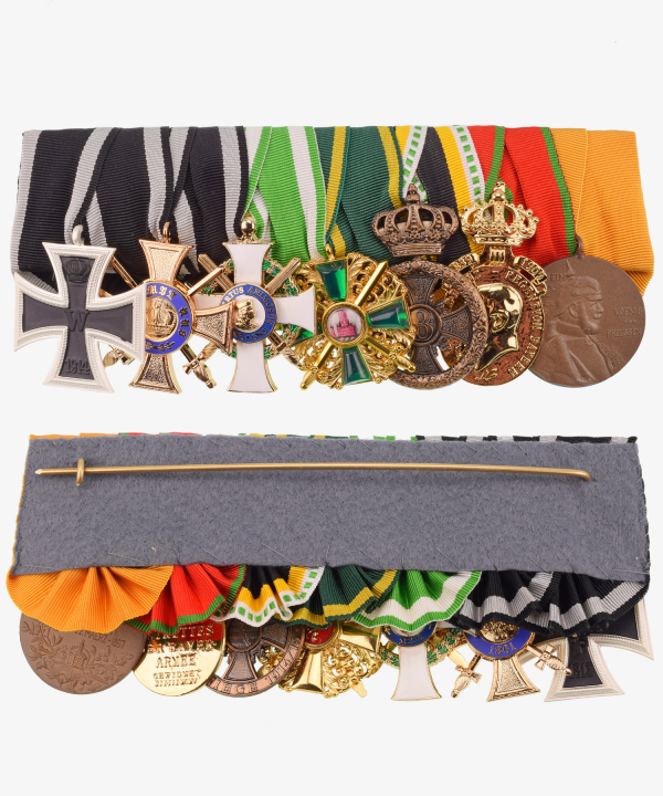 Order clasp, crown order, Luitpold medal, Zähringer lion Baden, Albrecht order, Sachsen Meiningen
